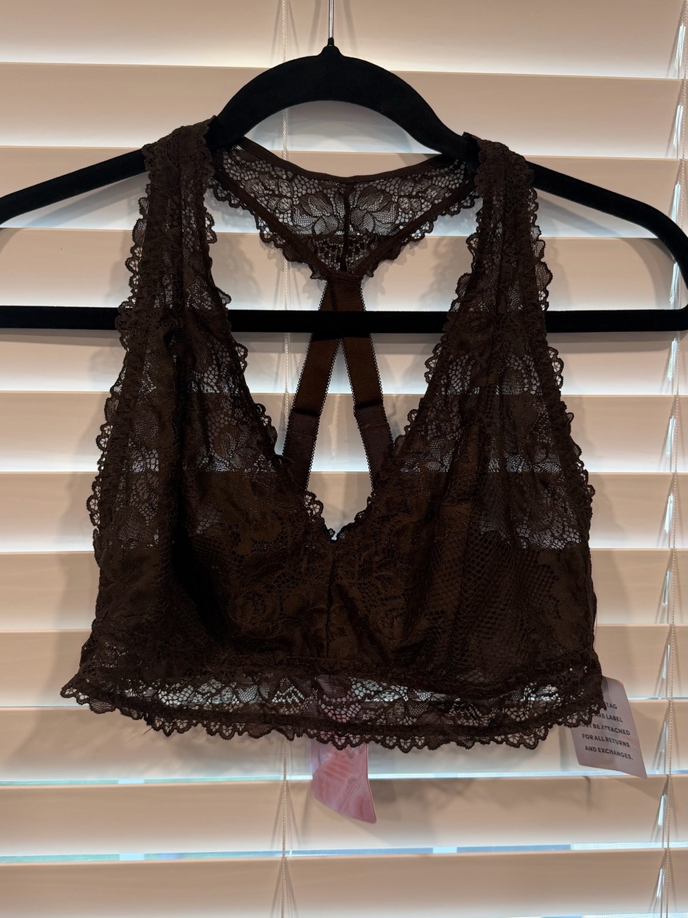 Savage X Fenty Chocolate brown Lace Halter Bralette